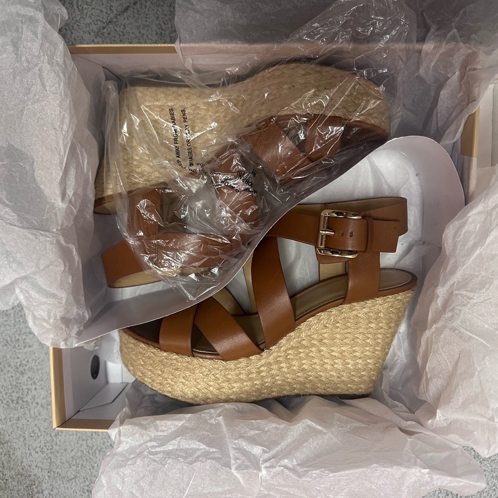 Michael Kors Tan Wedge Sandals